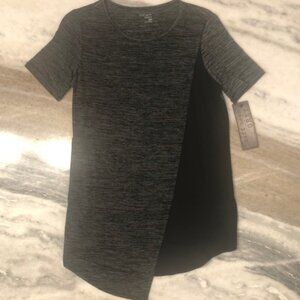 NWT Ruff Hewn Asymmetrical Layered Top Grey With Black Underlay Size XS